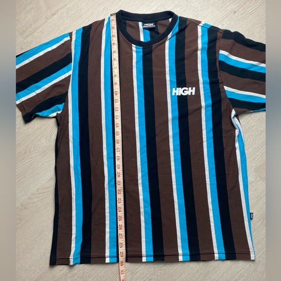‘HIGH’ Vertical Striped T-Shirt - Picture 8 of 9